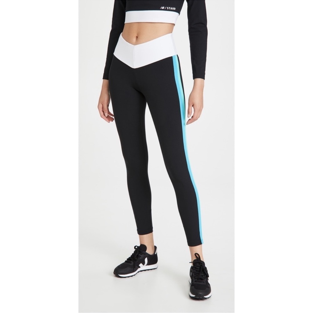 Staud x New Balance V Waist Track Stripe Leggings Black Small
